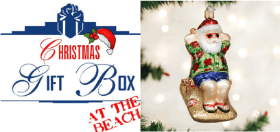 Christmas Gift Box on the Beach